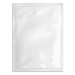 Mockup Blank Retort Foil Pouch Packaging Medicine Drugs Or Coffee, Salt, Sugar, Sachet, Sweets Or Condom. Illustration Isolated On White Background. Mock Up Product Template.