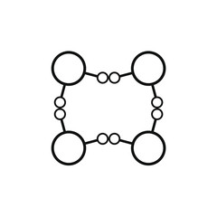 several large small circles connected square shape lines