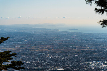 大山（阿夫利山）から見た神奈川南部の景色
【panoramic view of southern Kanagawa Prefecture from Mt. Oyama】