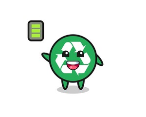 recycling mascot character with energetic gesture