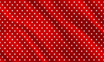 Seamless Polka dot pattern on red background. Vintage polka dots white and red pattern. Sexy polka dot dress pattern. Seamless vector pattern. Celebration confetti background.Vector illustration EPS10 - obrazy, fototapety, plakaty