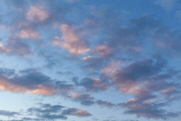 Cloudy sky at sunrise