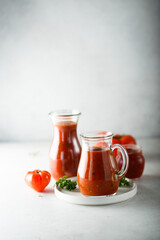 Traditional homemade Spanish gazpacho soup