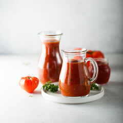 Traditional homemade Spanish gazpacho soup