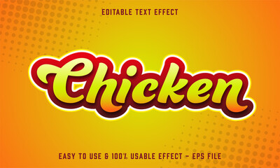 chicken editable text effect template with abstract style use for business brand and food company  © Al