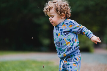 little child playing in the park