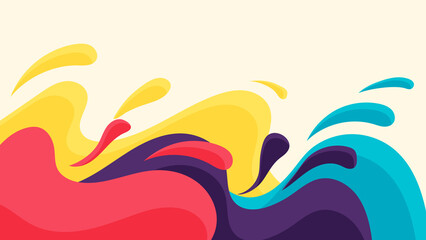 Colorful background design in abstract fluid shapes