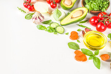 Organic fresh raw vegetables flatla