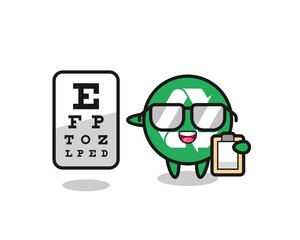 Illustration of recycling mascot as an ophthalmology