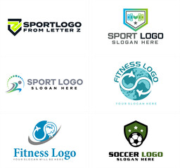 Fitness sport icon logo design