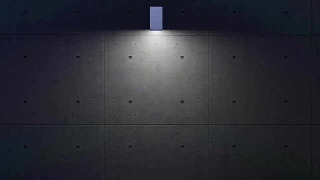 Concret wall with the lamp.-3d rendering.