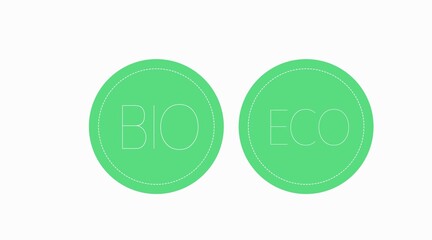 Bio and Eco label or Badges. Vector isolated flat editable illustration set