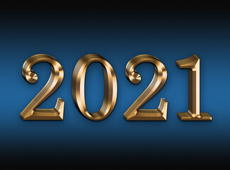 Luxury 2022Happy New Year elegant design .Golden 2022 numbers on blue background .Copy space for text.