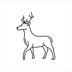 Deer Vector illustration, Christmas outline icon