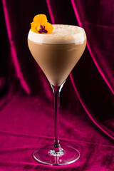 Alcoholic or non-alcoholic coffee cocktail with liqueur cream. Cool drink