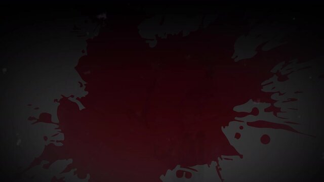 Animation of bood stains appearing on dark background