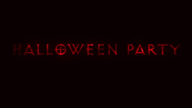 Animation of halloween text on black background