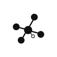 vector image of a black molecule icon