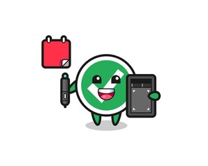 Illustration of check mark mascot as a graphic designer