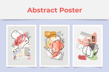 Collection abstract posters modern artwork interior decor vector flat romantic vertical wallpapers