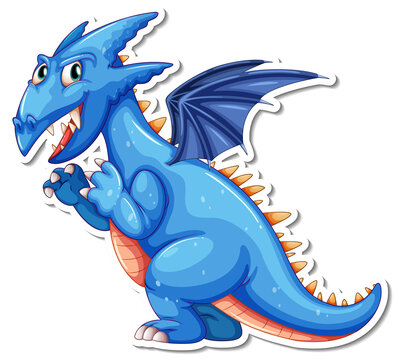 Fantasy Dragon cartoon character sticker