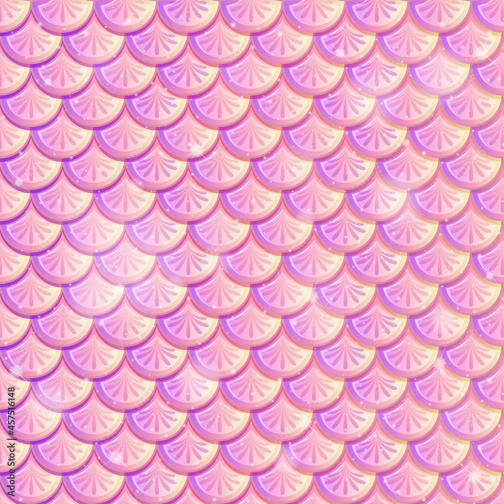 Wall mural fish scale seamless pattern background