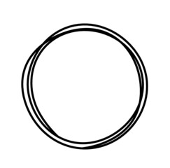 Abstract black circle as line drawing on white as background. Vector