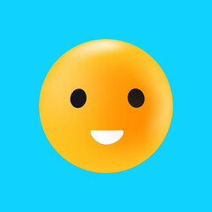 Simple Happy Emoticon. Isolated Smiling Face. Positive Reaction in Social Media. Vector illustration