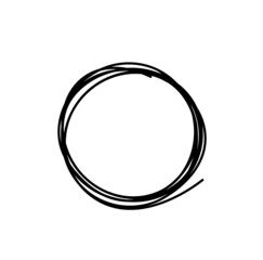 Abstract black circle as line drawing on white as background. Vector