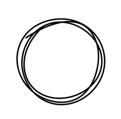 Abstract black circle as line drawing on white as background. Vector