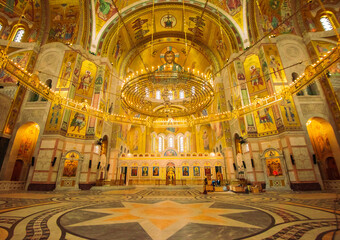 Saint Sava Orthodox Church Interior, Belgrade, Serbia.