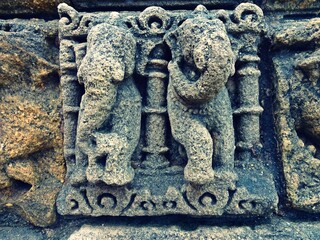 relief and carving at sun temple modhera gujarat