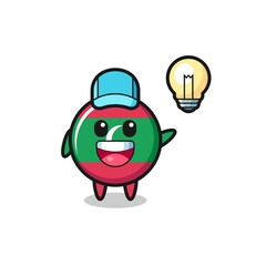 maldives flag badge character cartoon getting the idea