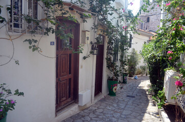 Exterior of a historical building in downtown Marmaris, Turkey. 