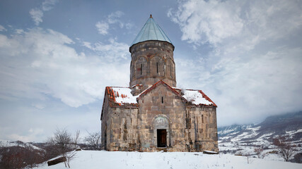 Fototapeta na wymiar Caucasian Church of the 18th century South Ossetia, the village of Kulbit.