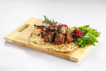 Grilled beef kebab barbeque shashlik