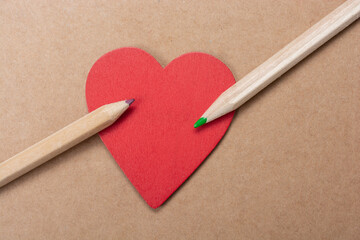 Clsouep shot of a beautiful wooden heart