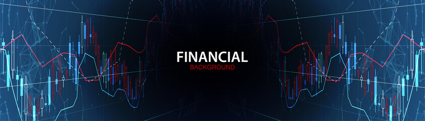 Financial trade concept. Stock market and exchange. Candle stick graph chart.