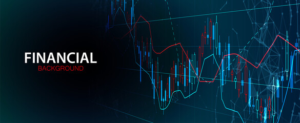 Financial trade concept. Stock market and exchange. Candle stick graph chart.