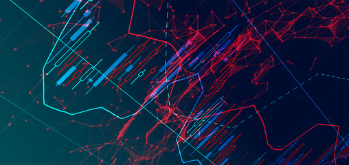 Financial trade concept. Stock market and exchange. Candle stick graph chart.