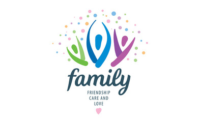 Drawn abstract family logo on a white background