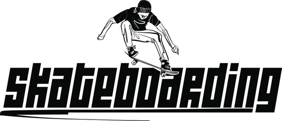 silhouette of a jumping skateboarder person 