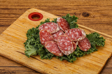 Iberian pork Fuet sausage slices