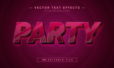 Party 3d Editable text effect template