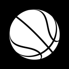 Naklejka premium Basketball ball symbol on black background in vector EPS 8
