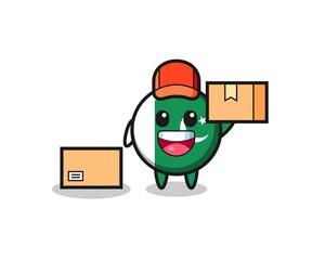 Obraz premium Mascot Illustration of pakistan flag as a courier