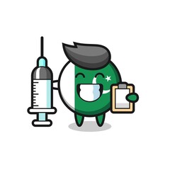 Mascot Illustration of pakistan flag as a doctor