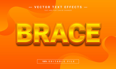 Obraz premium Brace 3d Editable text effect template