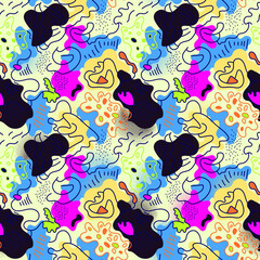 Obraz premium Cute creative abstract pattern with wave shapes and wave lines