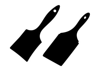 Small paint brushes. Vector image.